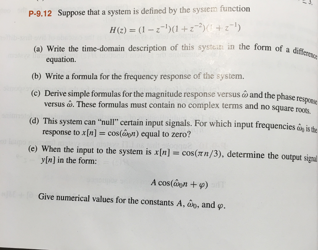 Solved Suppose that a system is defined by the system | Chegg.com