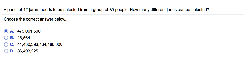 Solved A Panel Of 12 Jurors Needs To Be Selected From A | Chegg.com