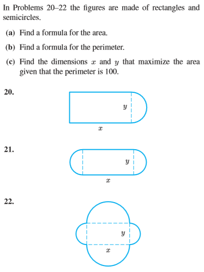 The figures are made of rectangles and semicircles. | Chegg.com