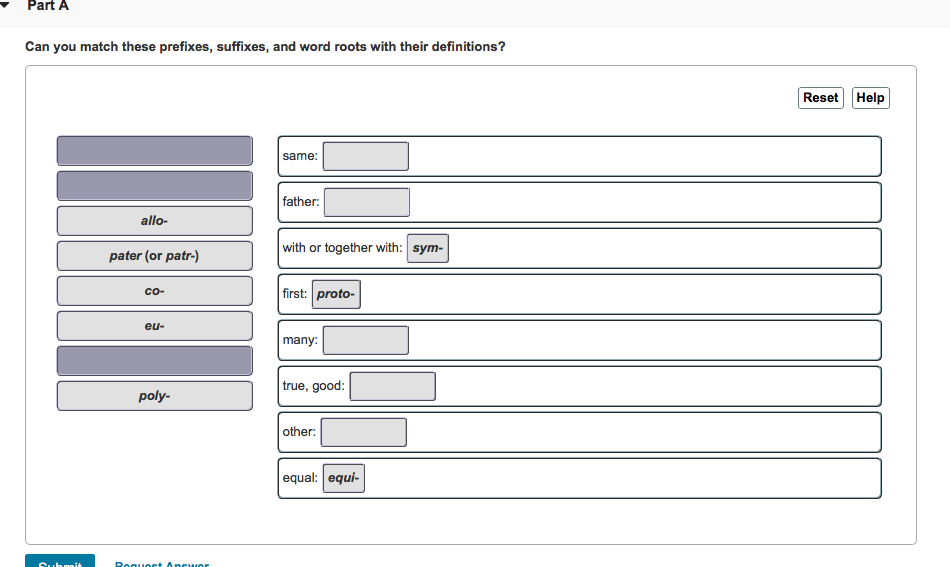 Solved Part B Can You Match These Prefixes, Suffixes, And | Chegg.com