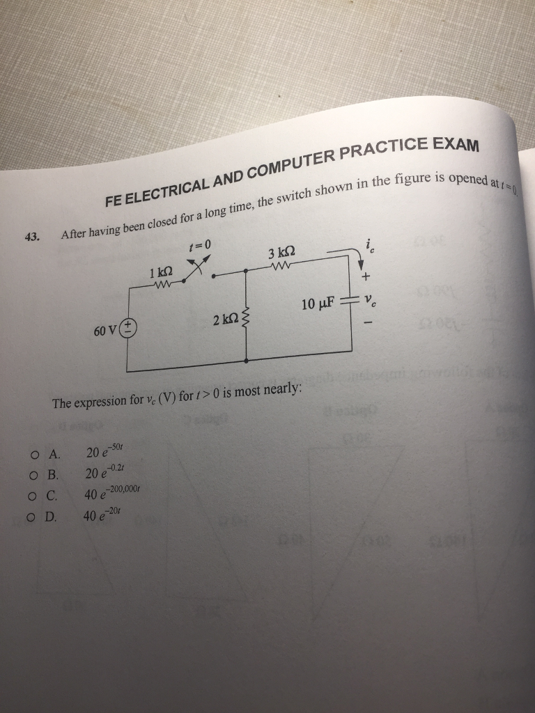 Solved FE ELECTRICAL AND COMPUTER PRACTICE 43. After h After | Chegg.com