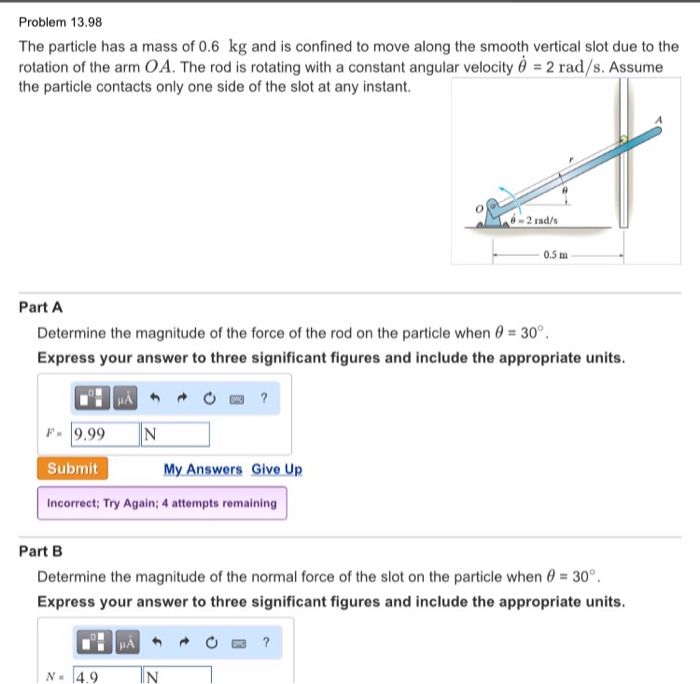 Solved The particle has a mass of 0.6 kg and is confined to | Chegg.com