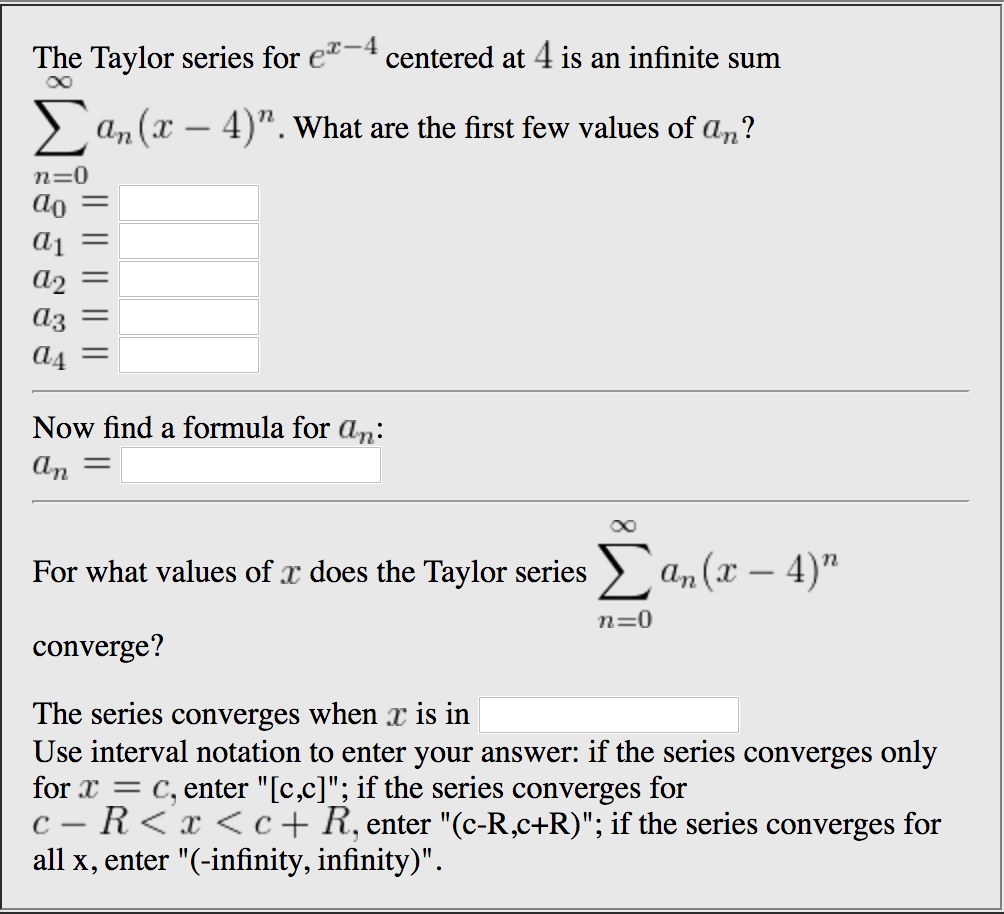 Solved is represented as an infinite sum n, find the first | Chegg.com