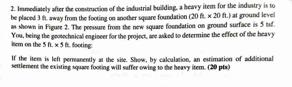 Solved Problem 2 Figure 2 shows a section of a foundation | Chegg.com
