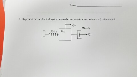 Solved Represent the mechanical system shown below in state | Chegg.com