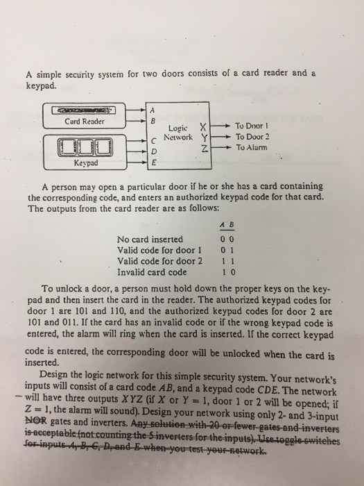 Solved A simple security system for two doors consists of a