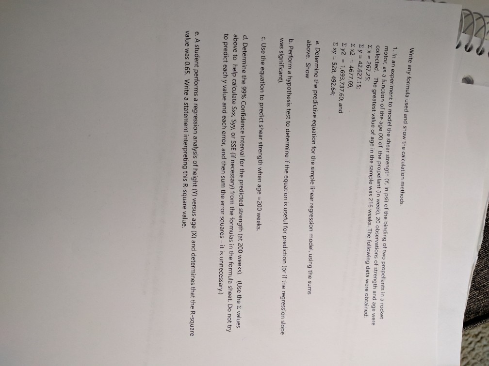 rite any formula used and show the calculation | Chegg.com