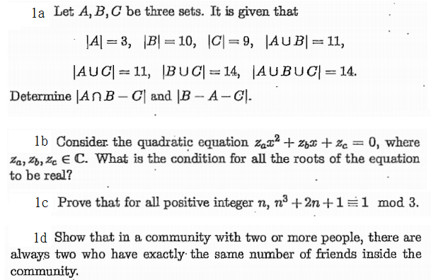 Solved Let A, B, C Be Three Sets. It Is Given That |A| = 3, | Chegg.com