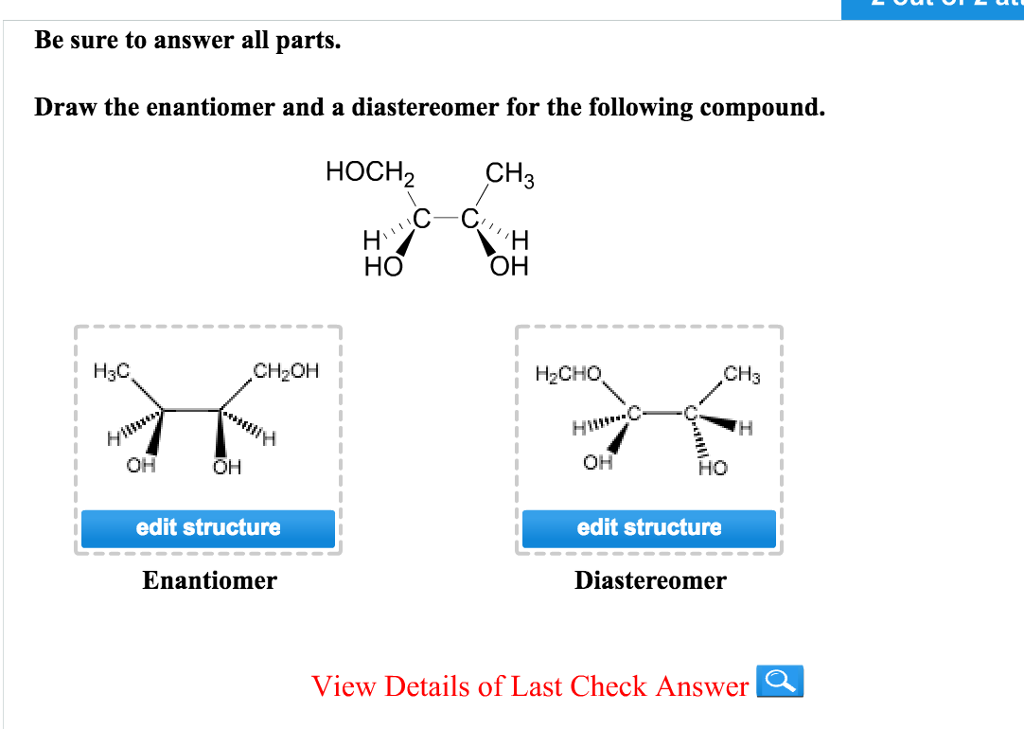 Draw Enantiomers For The Following Compound