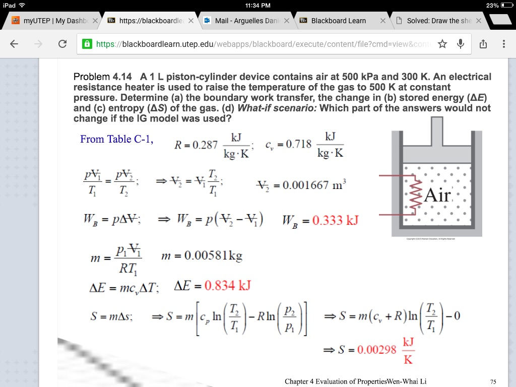 Solved A 1 L pistoncylinder device contains air at 500 kPa