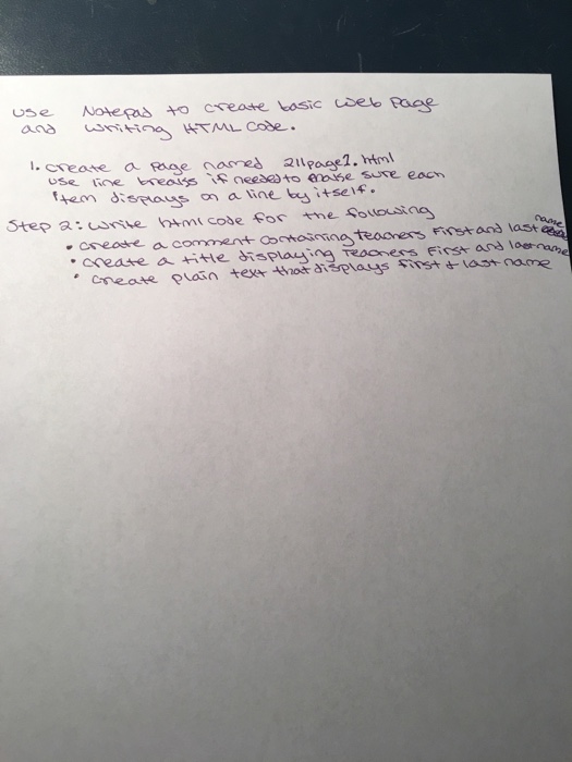 Solved Use Notepad to create basic web page and writing HTML | Chegg.com