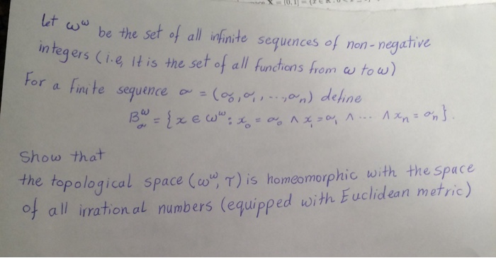 Solved Let omega^omega be the set of all infinite sequences | Chegg.com