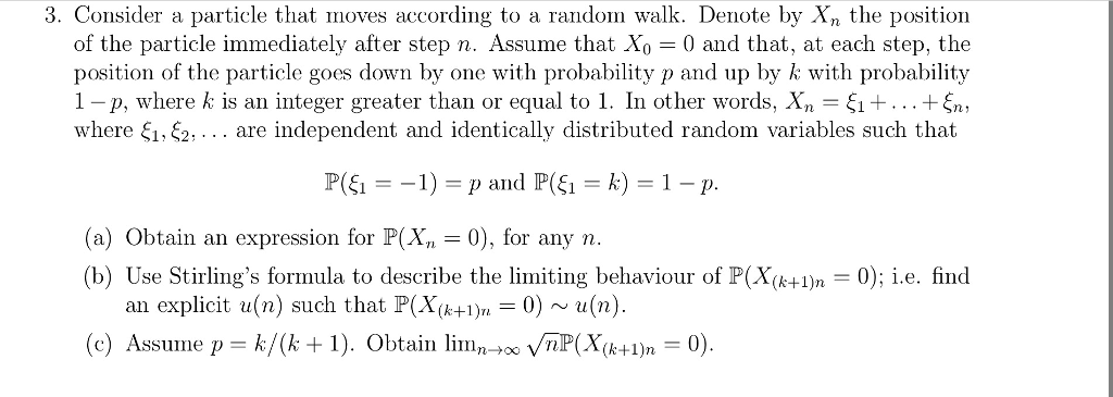 Solved Consider a particle that moves according to a random | Chegg.com