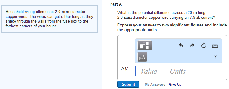 Solved: Part A Household Wiring Often Uses 2.0-mm-diameter... | Chegg.com