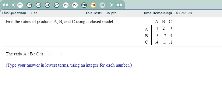 Solved Find The Ratios Of Products A, B. And C Using A | Chegg.com