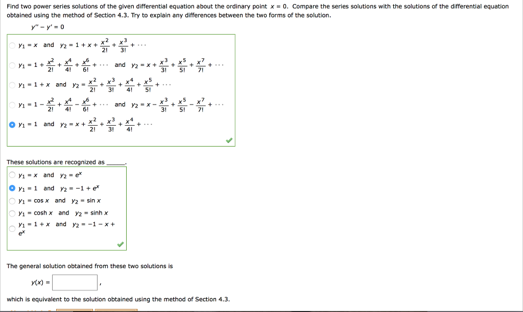 Solved Find two power series solutions of the given | Chegg.com