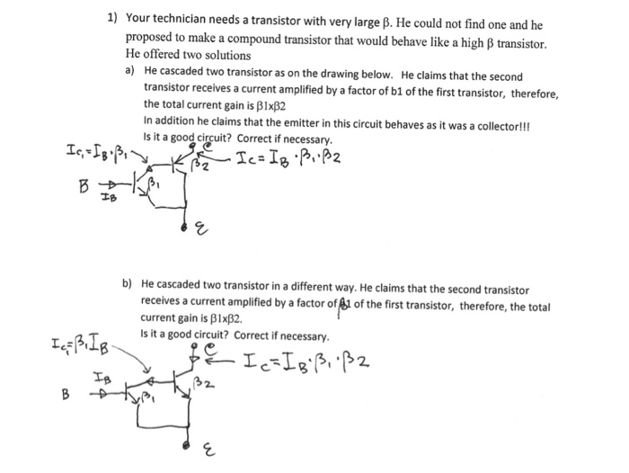 Solved Your technician needs a transistor with very large | Chegg.com
