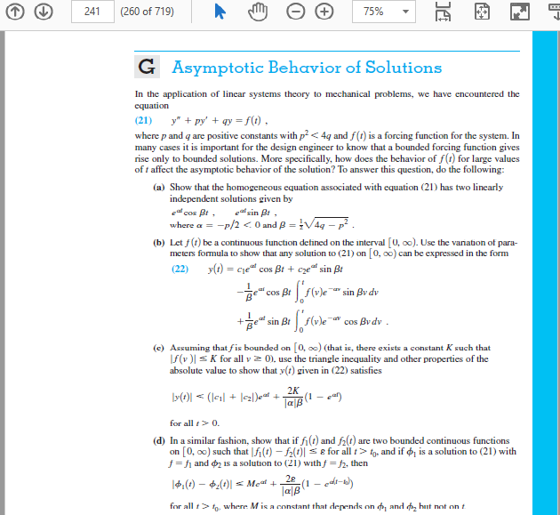 Solved In the application of linear systems theory to | Chegg.com