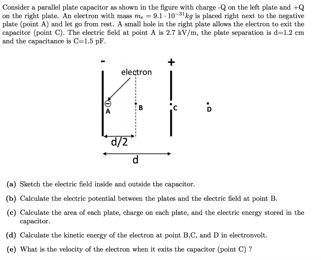 Solved Consider A Parallel Plate Capacitor As Shown In The | Chegg.com