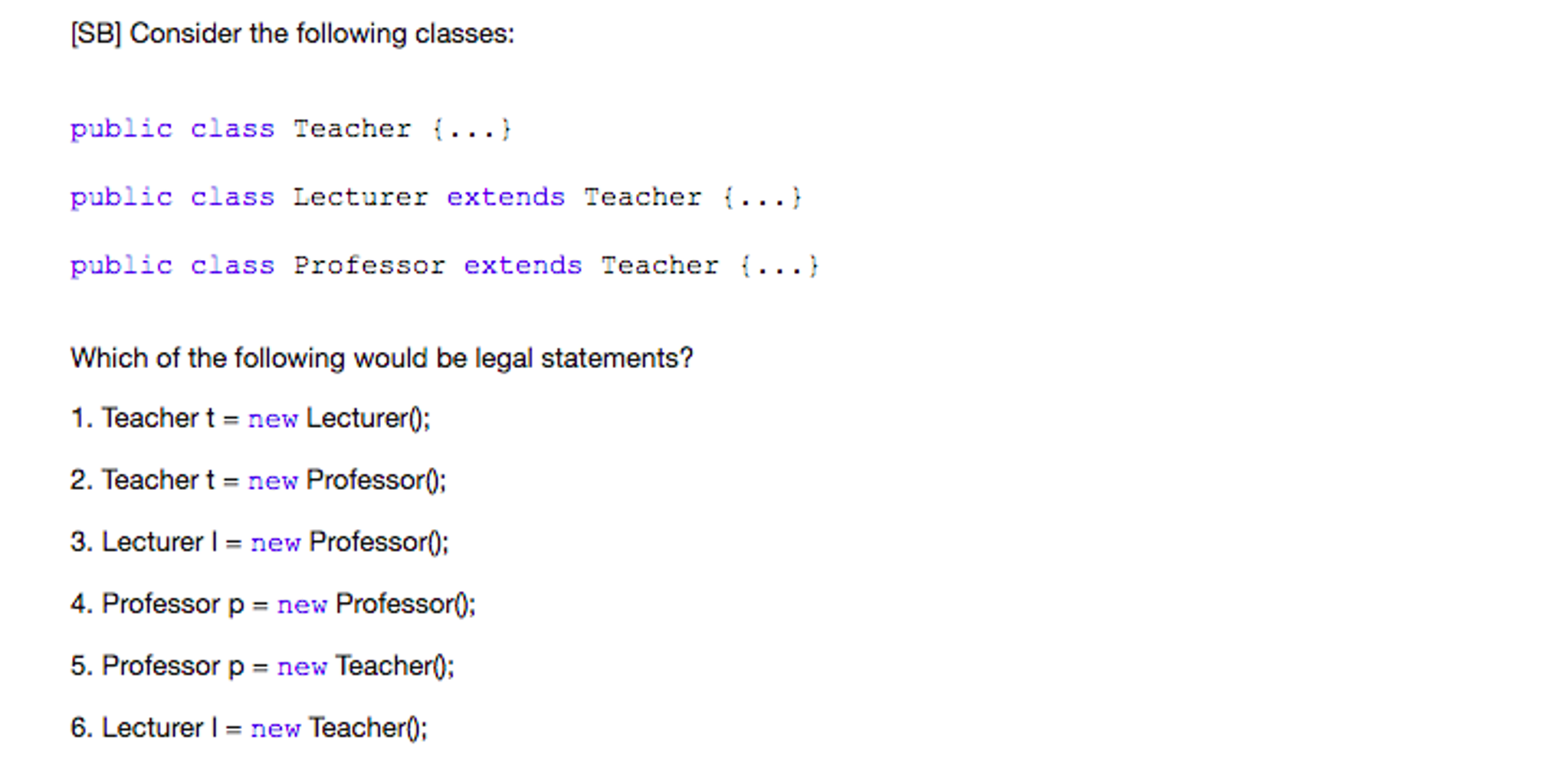 Solved Consider the following classes: public class Teacher | Chegg.com