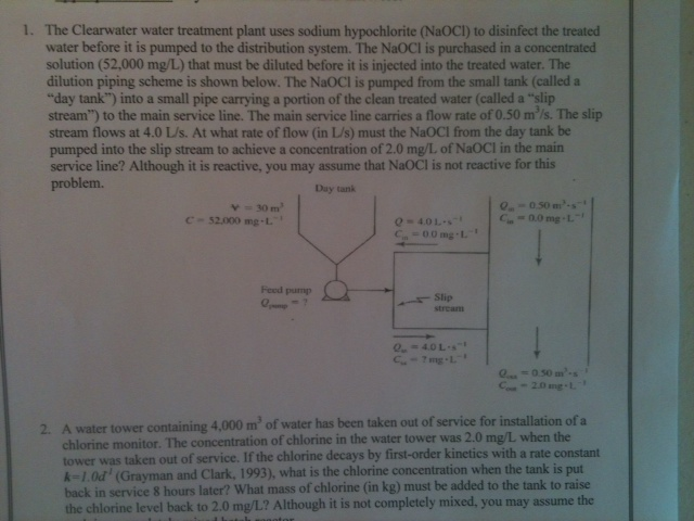 The Clearwater Water Treatment Plant Uses Sodium Chegg 
