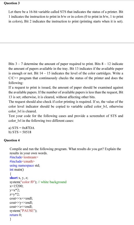 Solved Part 1: Chapter 2 Question 1 Let W = 0x2FA8, S = | Chegg.com