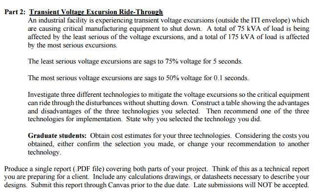 Solved An Industrial Facility Is Experiencing Transient Chegg