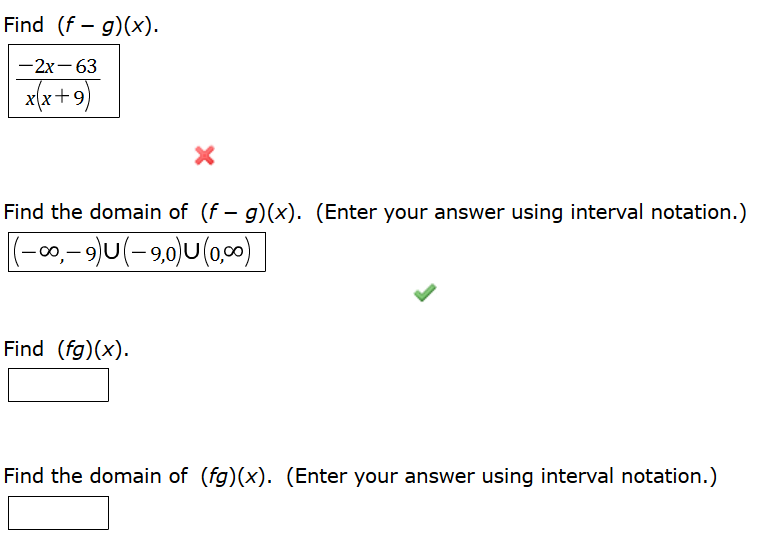 Solved Consider The Following Functions F(x) = 7   X, G(x) 