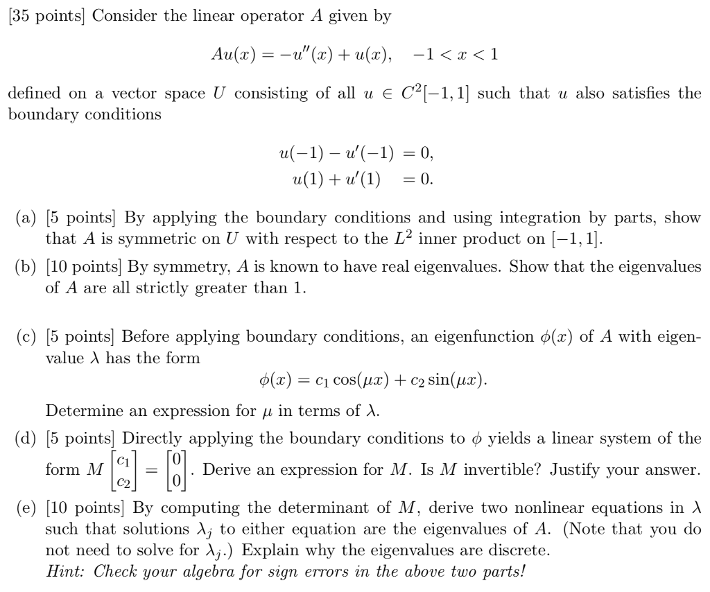 consider-the-linear-operator-a-defined-on-a-vector-chegg