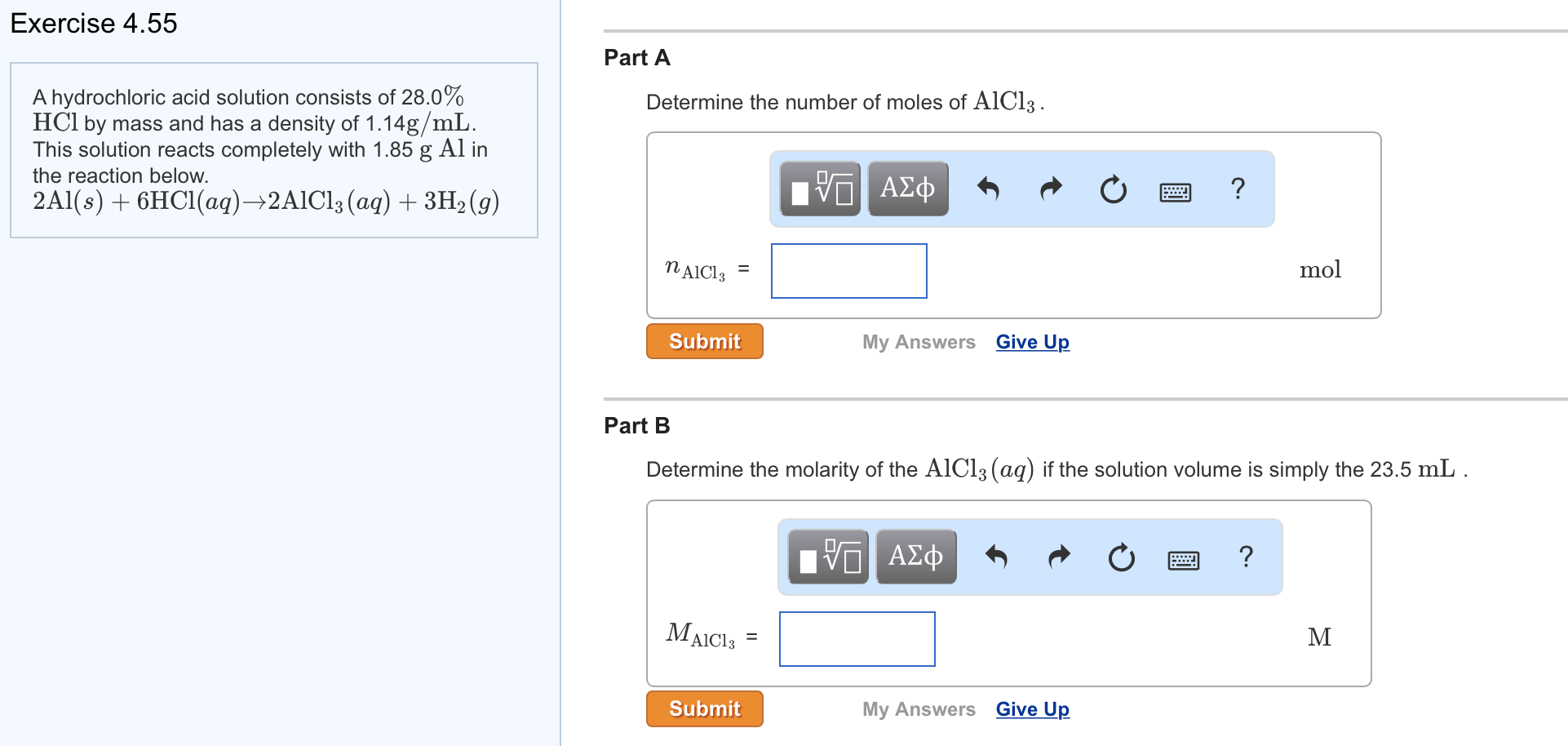 Solved A Hydrochloric Acid Solution Consists Of 28.0% Hcl By 