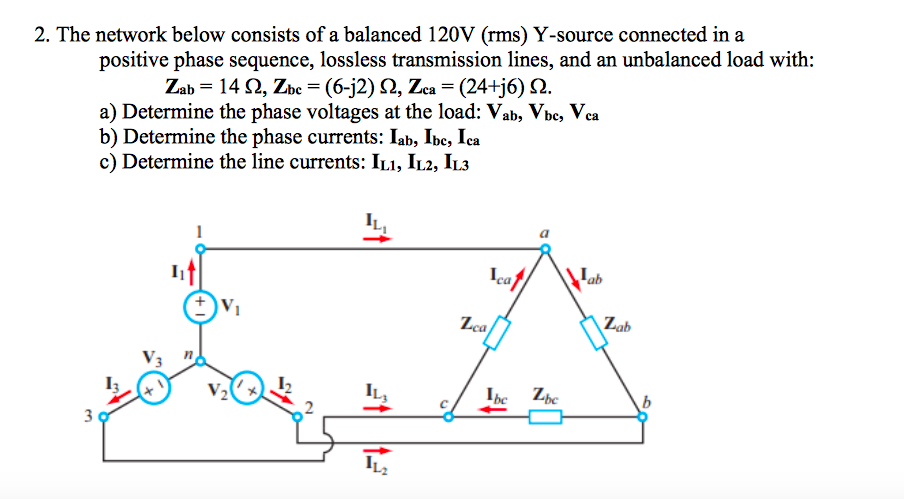 Solved 2. The network below consists of a balanced 120V | Chegg.com