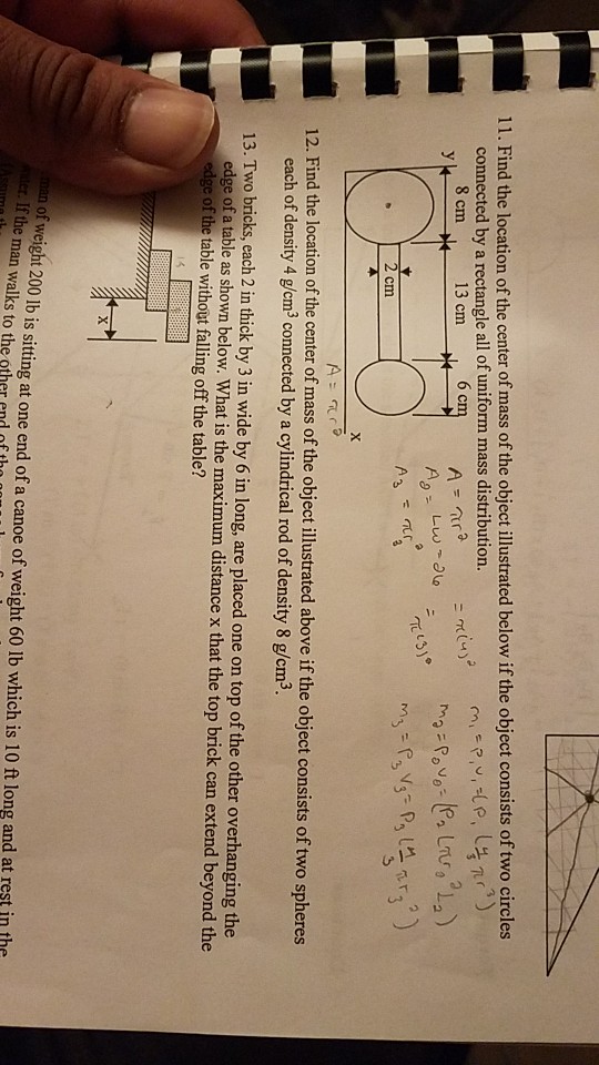 Solved Find the location of the center of mass of the object | Chegg.com