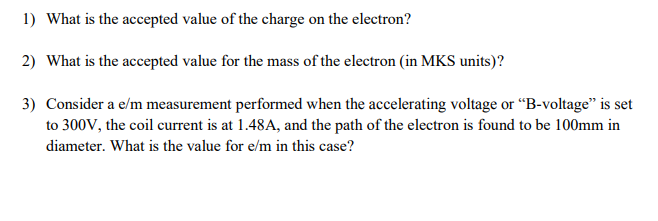 accepted value of electron charge