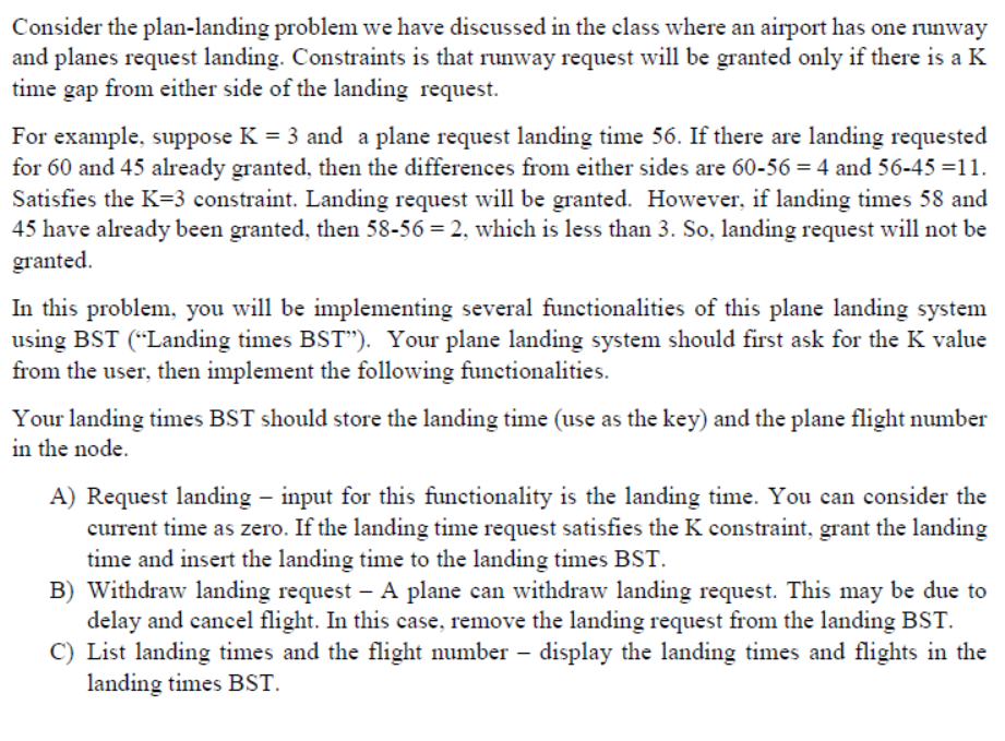 Solved Consider the plan-landing problem we have discussed | Chegg.com