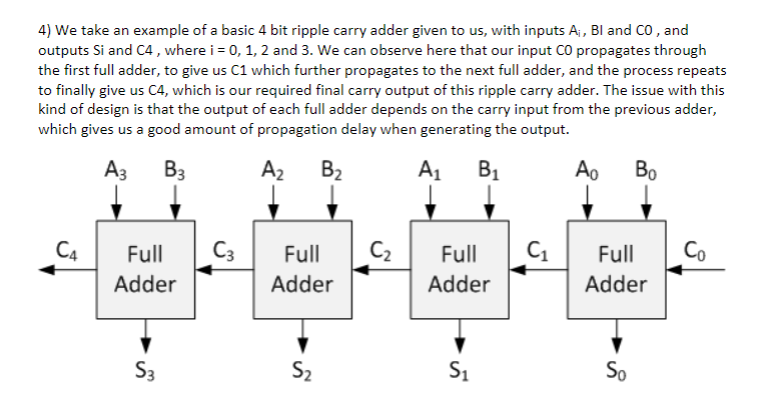 Solved 4) We Take An Example Of A Basic 4 Bit Ripple Carry | Chegg.com