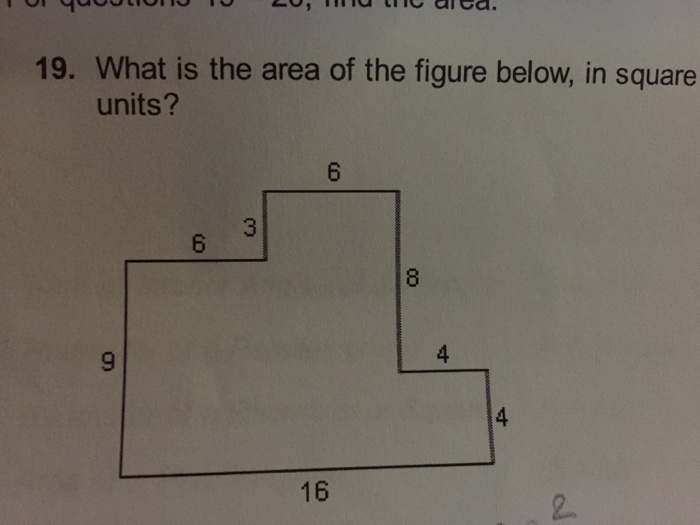 Solved What is the area of the figure below, in square | Chegg.com