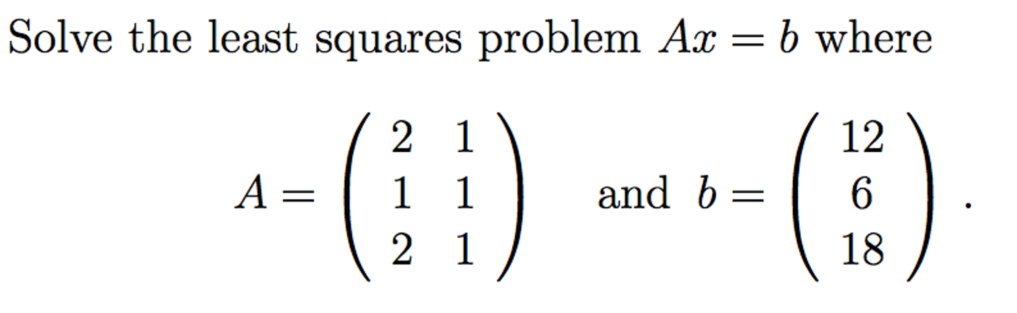 solve a least squares problem