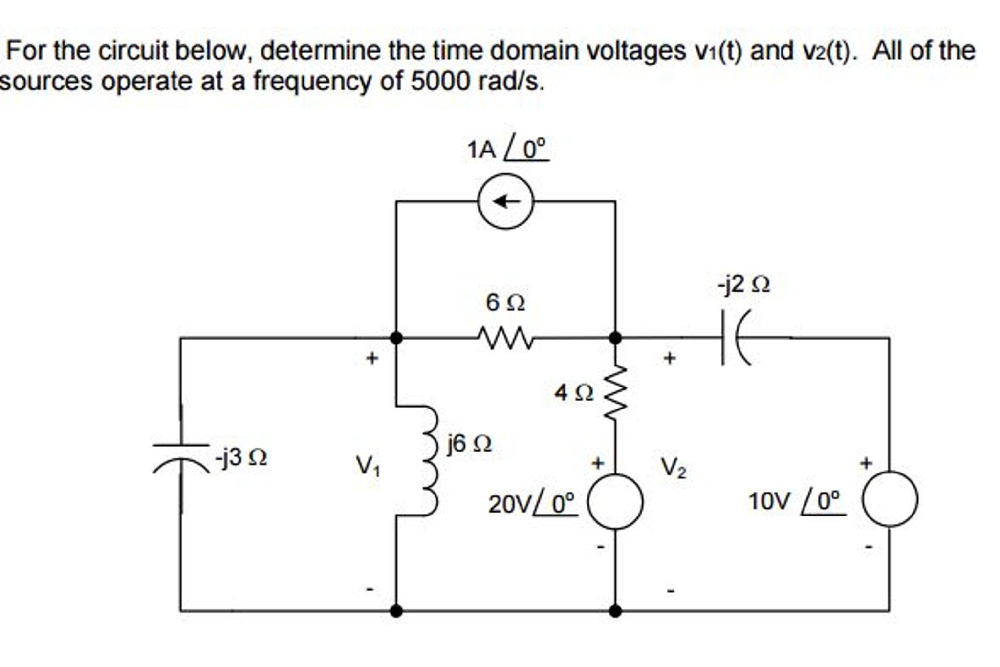 Solved For the circuit below, determine the time domain | Chegg.com