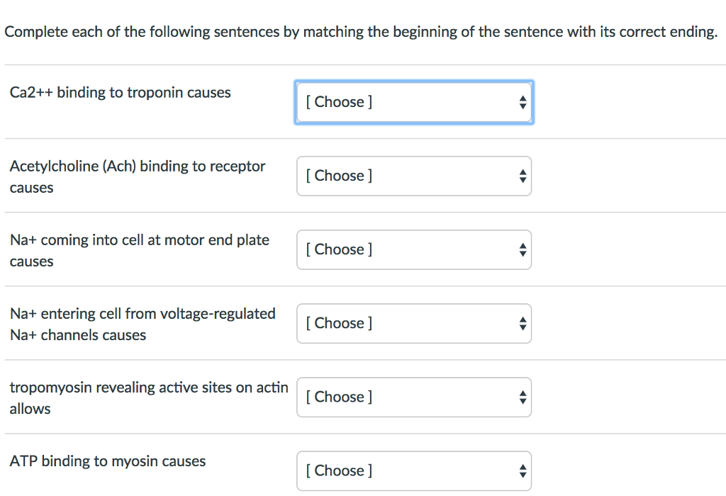 Solved Complete Each Of The Following Sentences By Matching Chegg