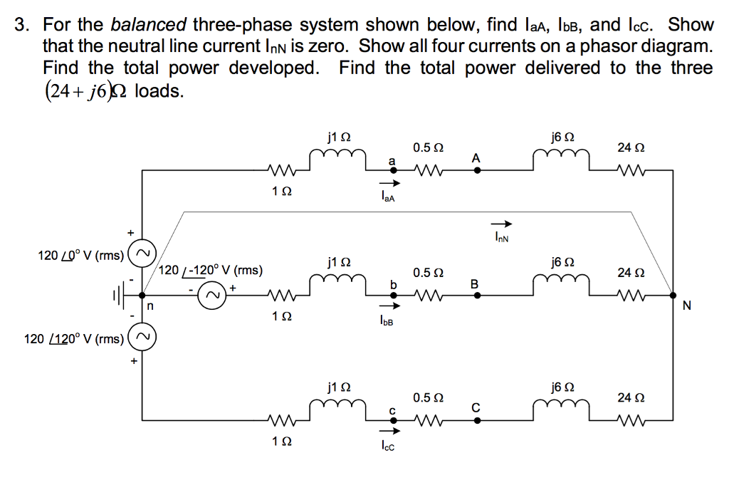 Solved For The Balanced Three-phase System Shown Below, Find | Chegg.com