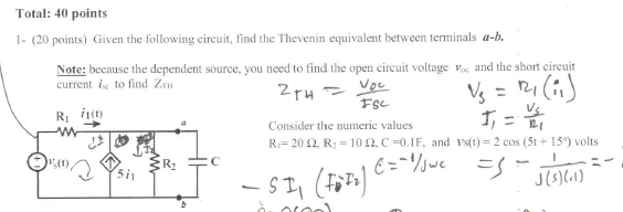 Solved Total: 40 points 1- (20 points) Given the following | Chegg.com