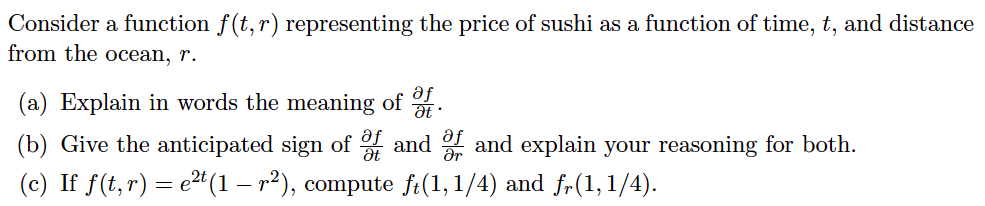 Solved Consider a function f(t, r) representing the price of | Chegg.com