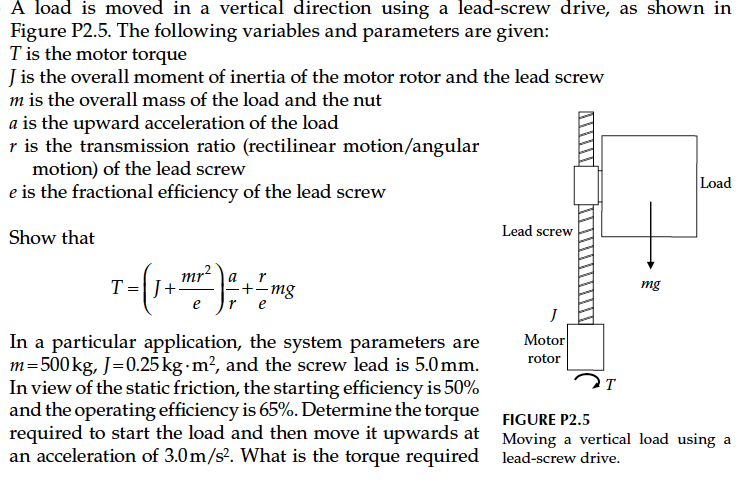 A load is moved in a vertical direction using a | Chegg.com