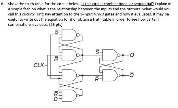 Solved: 6. Show The Truth Table For The Circuit Below. Is | Chegg.com