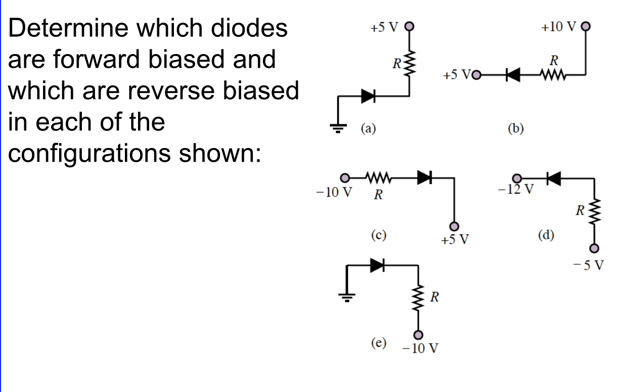 Solved Determine which diodes are forward biased and which