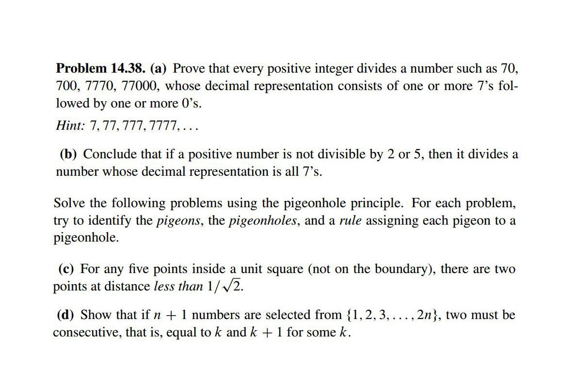 Solved Prove That Every Positive Integer Divides A Number Chegg Hot Sex Picture 7869