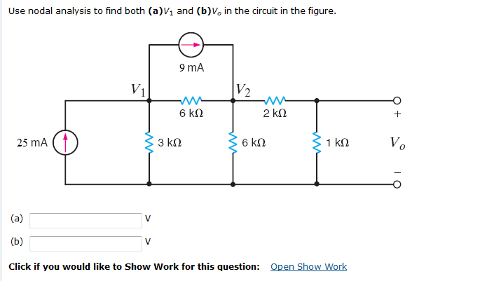 Solved Use nodal analysis to find both (a)Vi and (b)Vo in | Chegg.com