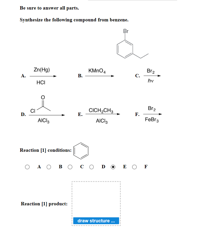 Solved Synthesize The Following Compound From Benzene. | Chegg.com