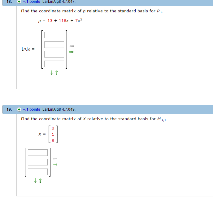 Solved 17 l4 points LarLinAlg8 4.7.039 Consider the | Chegg.com