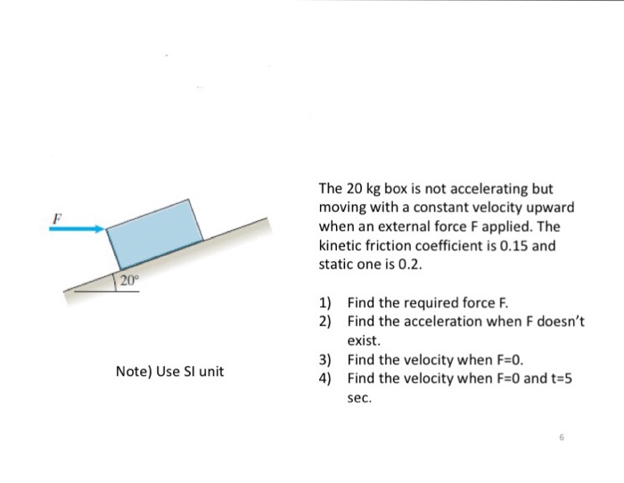 Solved The 20 kg box is not accelerating but moving with a